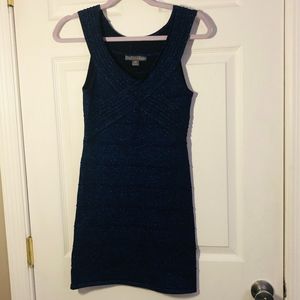 xxi Navy Blue Fitted Sleeveless Sparkly Dress